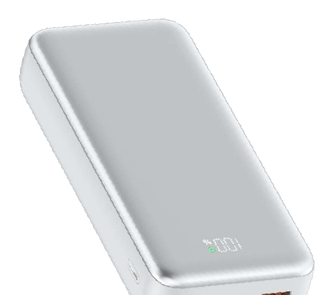 Slim power bank, silver