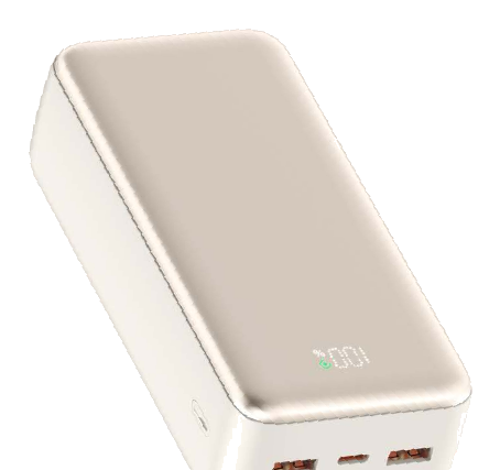 Power bank with three outputs, champagne